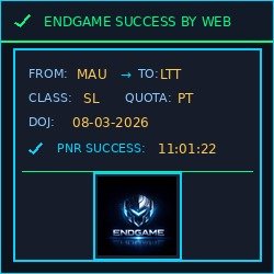 EndGame Tatkal Software booking result